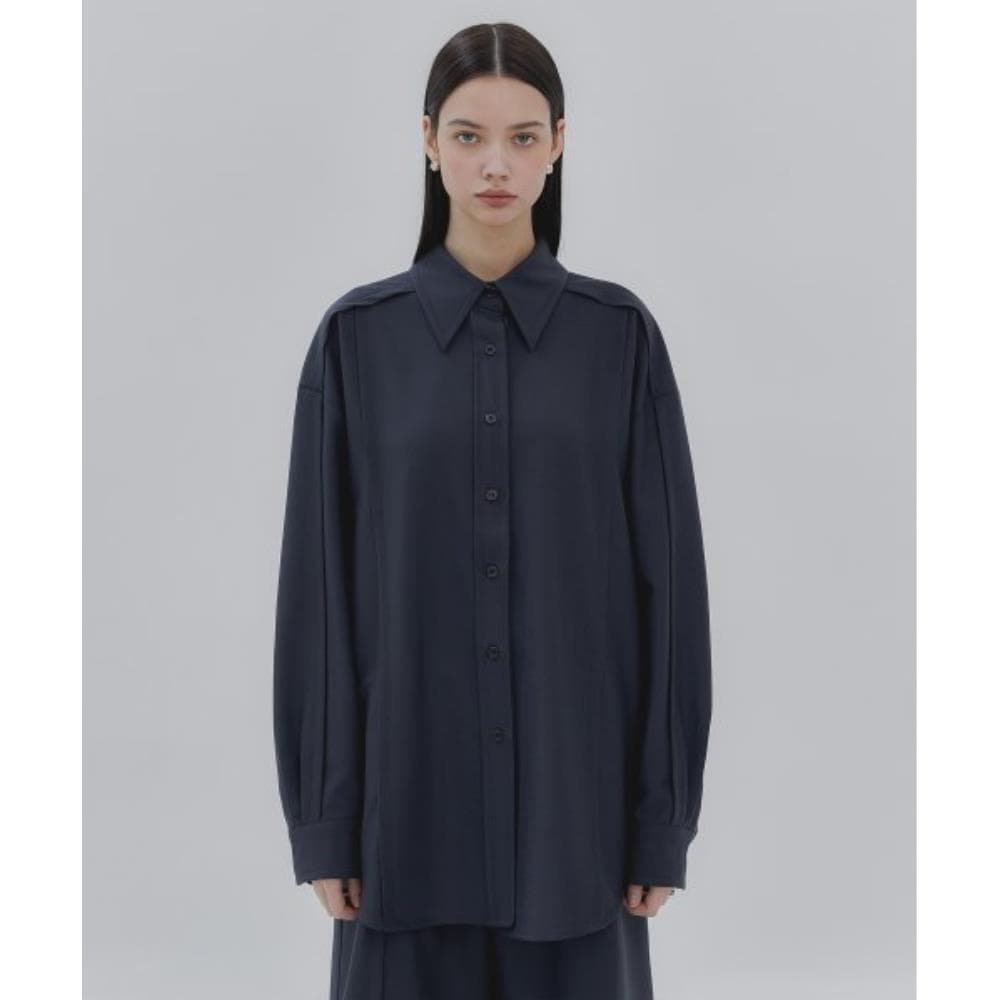 TREEMINGBIRD Pinched Seam Setup Shirts Charcoal TMB231