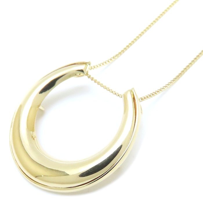 トップ付き ネックレス 43cm 3.3グラム K18YG イエローゴールド/76178【中古】