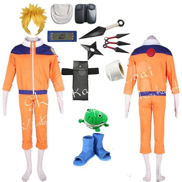 2026 新品 G 子供用 大人用 ナルト NARUTO風 うずまき コスプレ衣装 ウィッグ 靴 コスチューム 演出 服 cosplay 変装 仮装 撮影 祭り