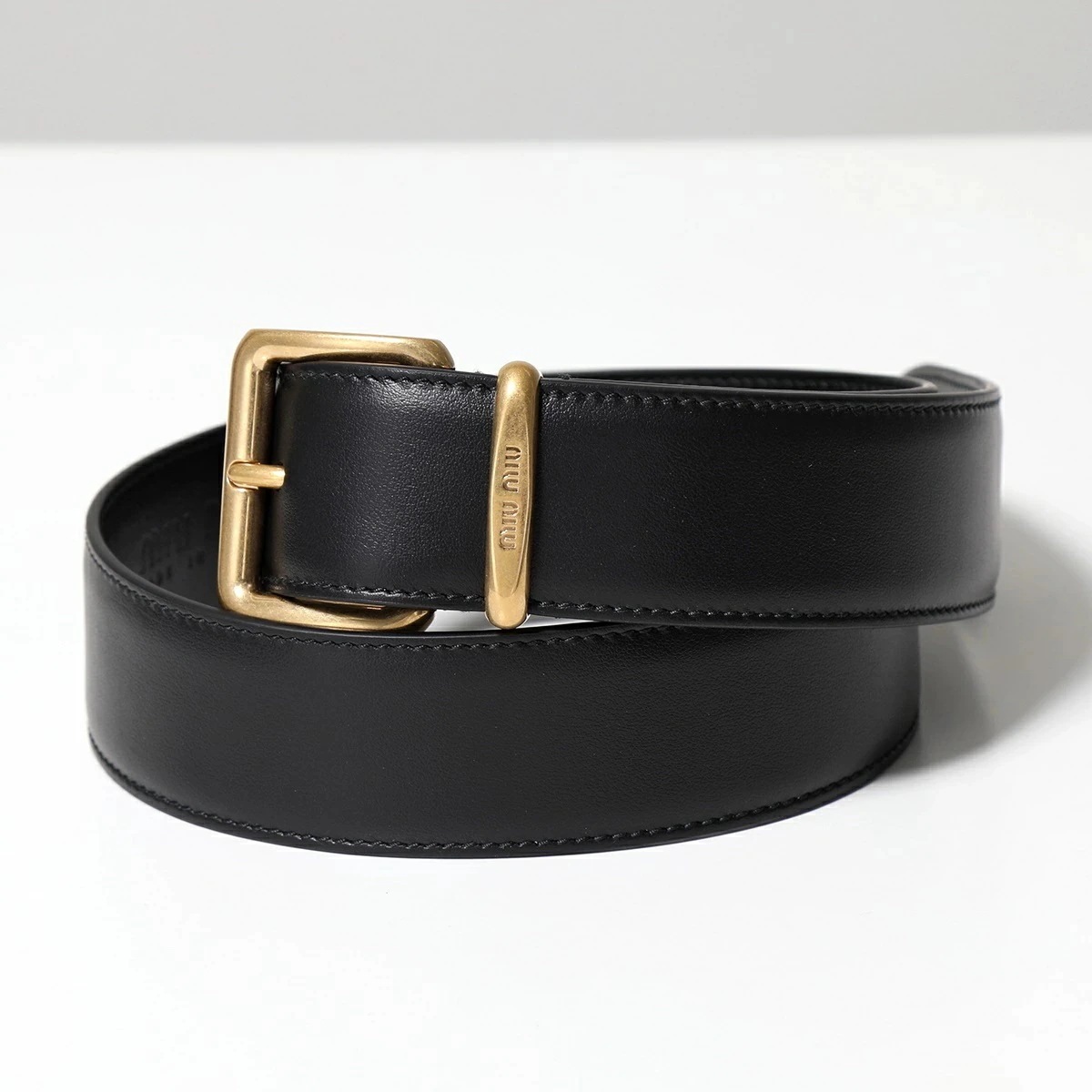 MIUMIU ミュウミュウ ベルト 5CC536 2AIX 5CC536 EFX レディース レザー スクエアバックル F0002/NERO