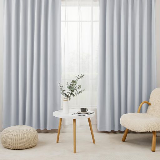 Hansleep カーテン 1級遮光 4枚セット 幅100cm丈200cm アイスグレー 断熱 防寒 防音 省エネ 厚手 無地 おしゃれ 洗える リビング用 (カーテン2枚・レース2枚)