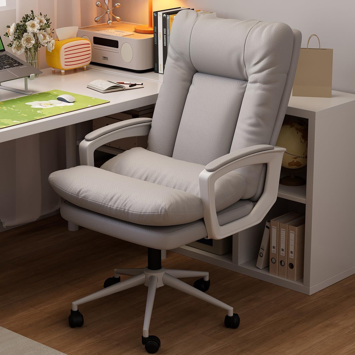 オフィスチェア chair パソコンチェア 背もたれ椅子 おしゃれ ワークチェア 人間工学 キャスター付き 360自由回転椅子 昇降機能付き 在宅ワーク 椅子