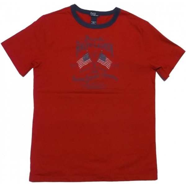 ボーイズサイズ 半袖 プリント Tシャツ レッド boys PR2-969