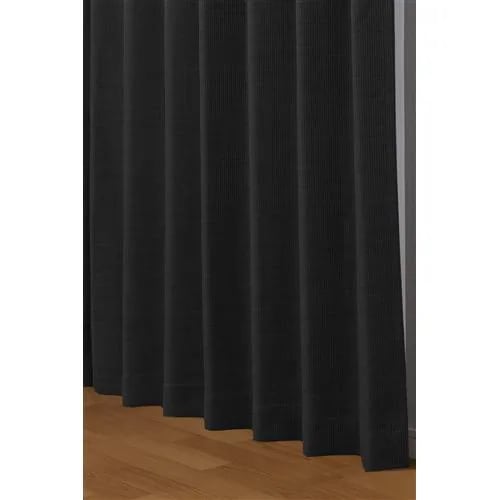 在庫限り[100×135]遮光・防炎カーテンフーガ ブラック 2枚入 形状記憶加工 ウォッシャブル 5,657円