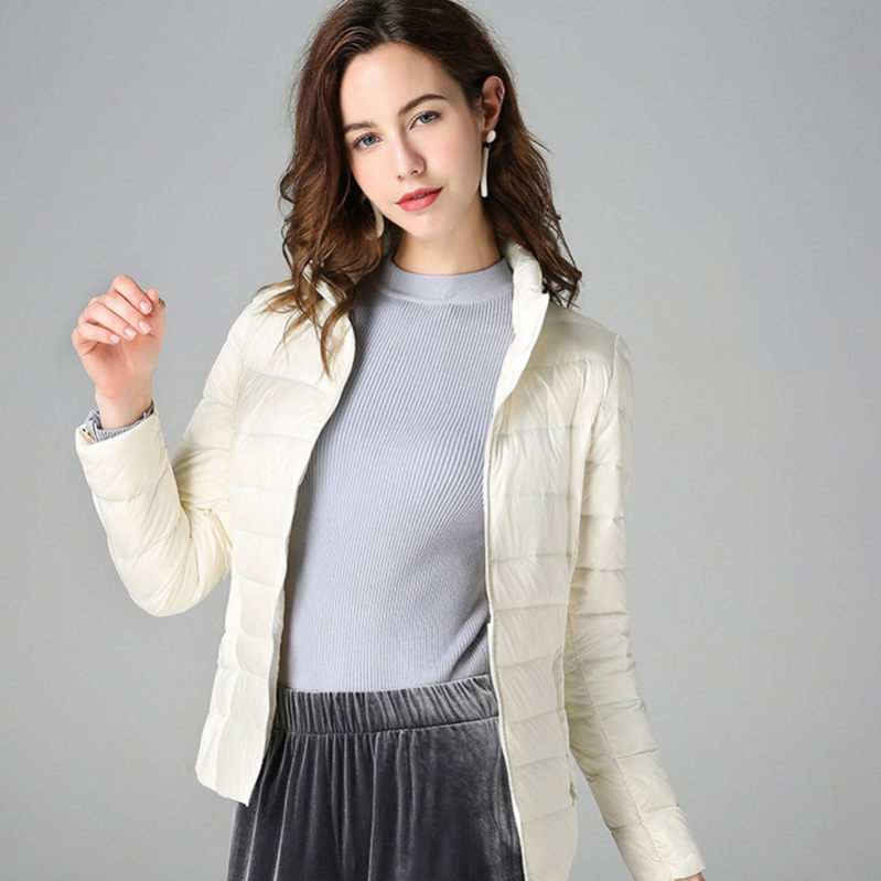 ダウンコート ダウンジャケット ライトダウン 軽量 インナーダウンコート 薄型 防風 無地 フード付き 合わせやすい 冬アウター 防風 おしゃれ 春秋冬 韓国通勤 ブラック S ホワイトダックダウン