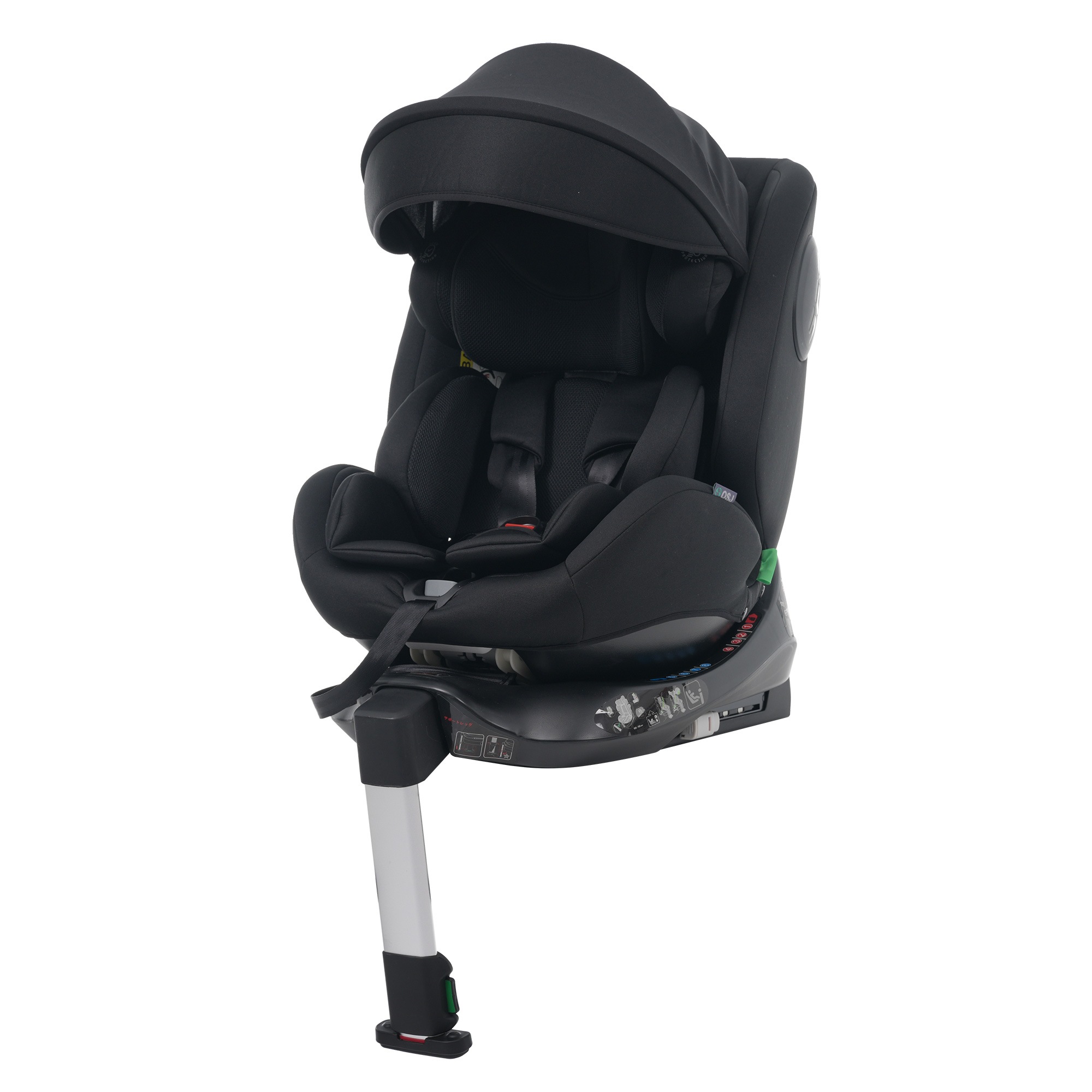 【国内発送】304【サポートレッグ】 新安全基準R129適合 チャイルドシート ISOFIX 360度回転 0-12歳頃 40～150cm キャノピー付き ジュニアシート 長く使える 洗える 取付簡単