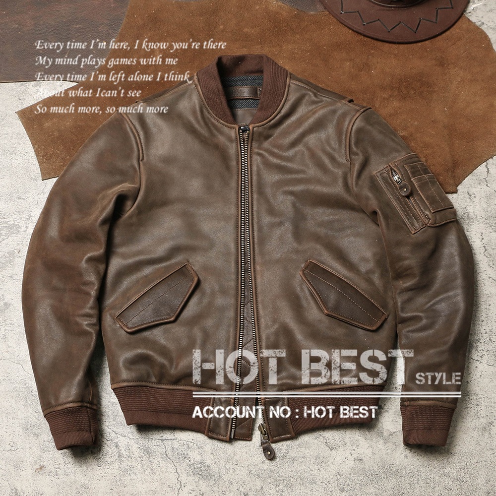 1.2mm カウハイド USAAF TYPE MA-1 フライトジャケット メンズ 革ジャン ボマーボンバー イタリアンレザー ヴィンテージ加工 牛革