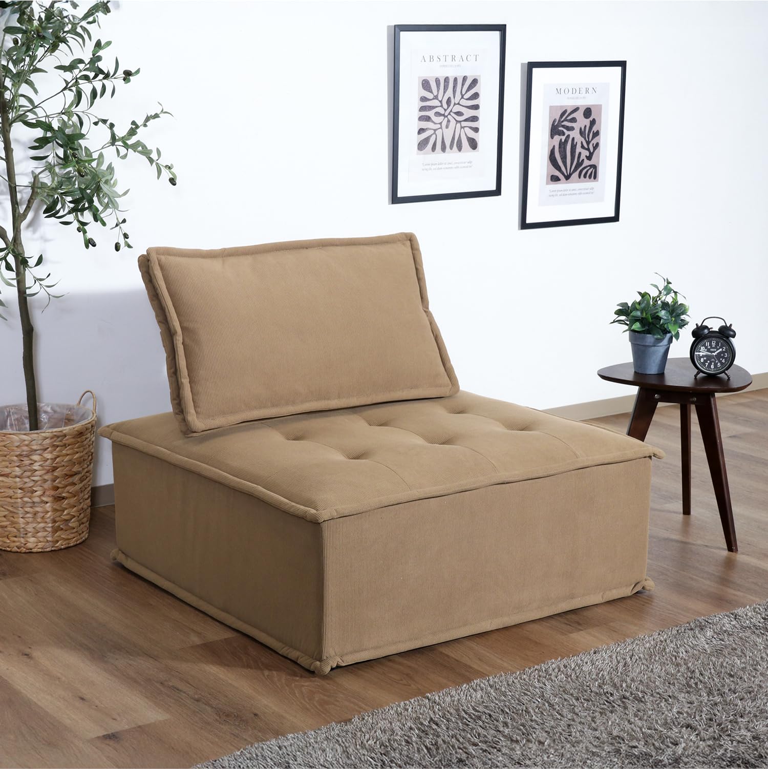 不二貿易 ソファ 一人掛け 組み合わせて二人掛け 三人掛けにもなるソファ 幅94×奥行94×高さ38cm カフェオレ MY STYLE SOFAァ 86904