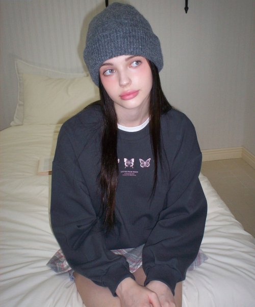 LETTER FROM MOON Triple Butterfly sweatshirt (charcoal)