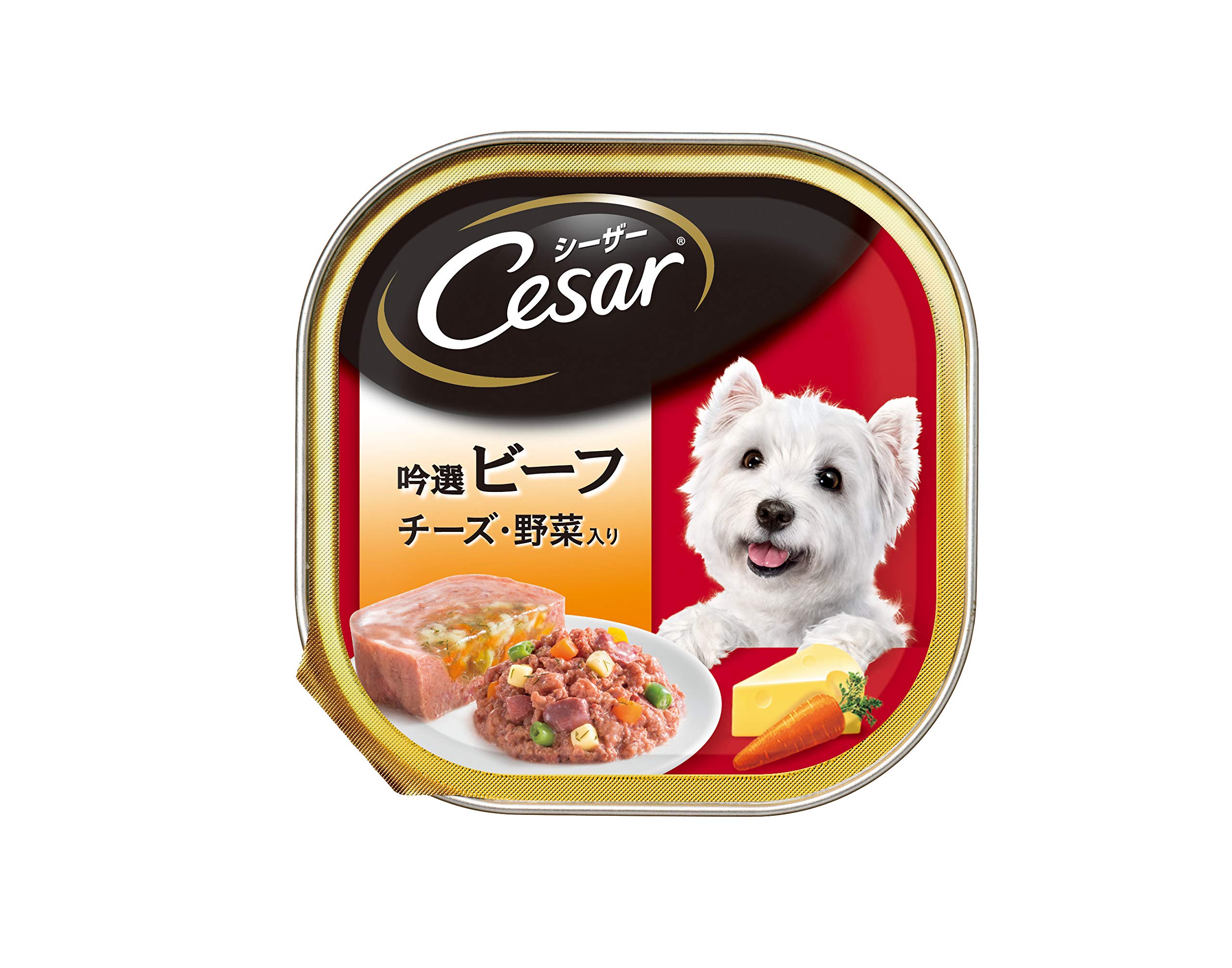 シーザー 成犬用 吟選ビーフ チーズ・野菜入り 100g×24個 (ケース販売) [ドッグフード・ウェット]