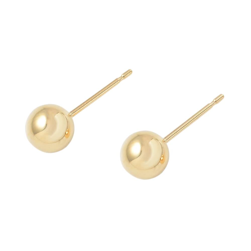 [ハッピーグッツショップ] 18金 ピアス 丸玉 5mm ボール ゴールド シンプル メンズ レディース k18 18k