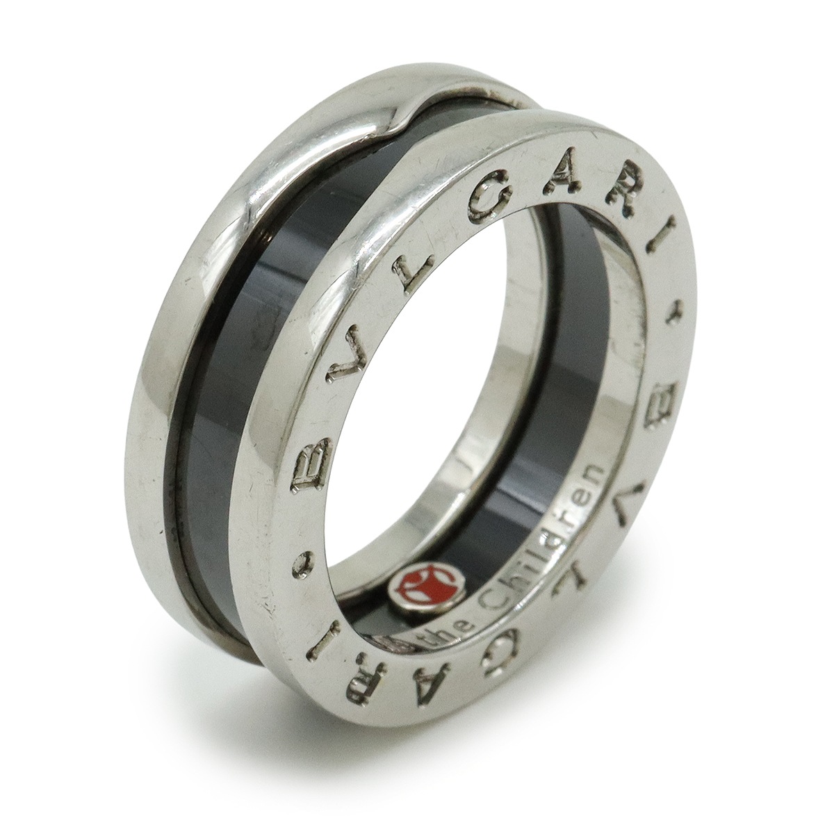 B-zero1 ビーゼロワン セーブザチルドレン リング 指輪 SV925 シルバー セラミック ブラック #49 実寸約9号 AN85577