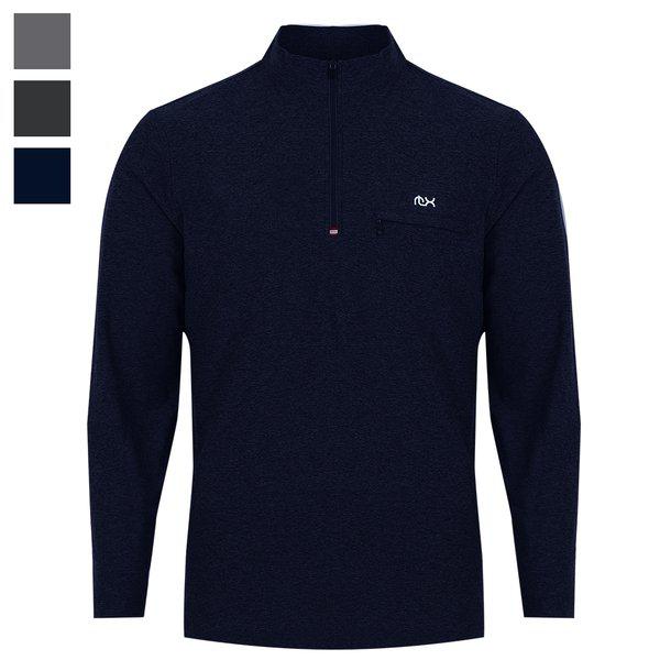 メンズインフラ多用途ハーフジップ長袖TシャツFRX-TSA-383-ネイビー