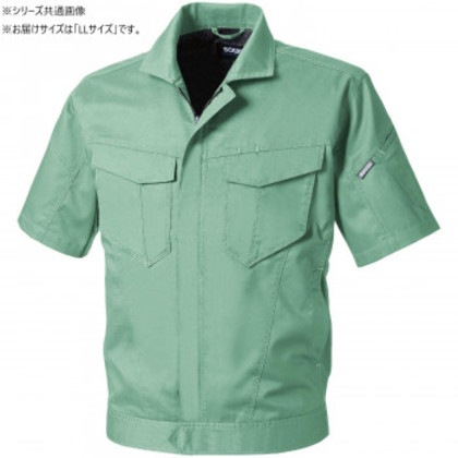 桑和 3008-01 半袖ブルゾン LLサイズ モスグリーン(107)