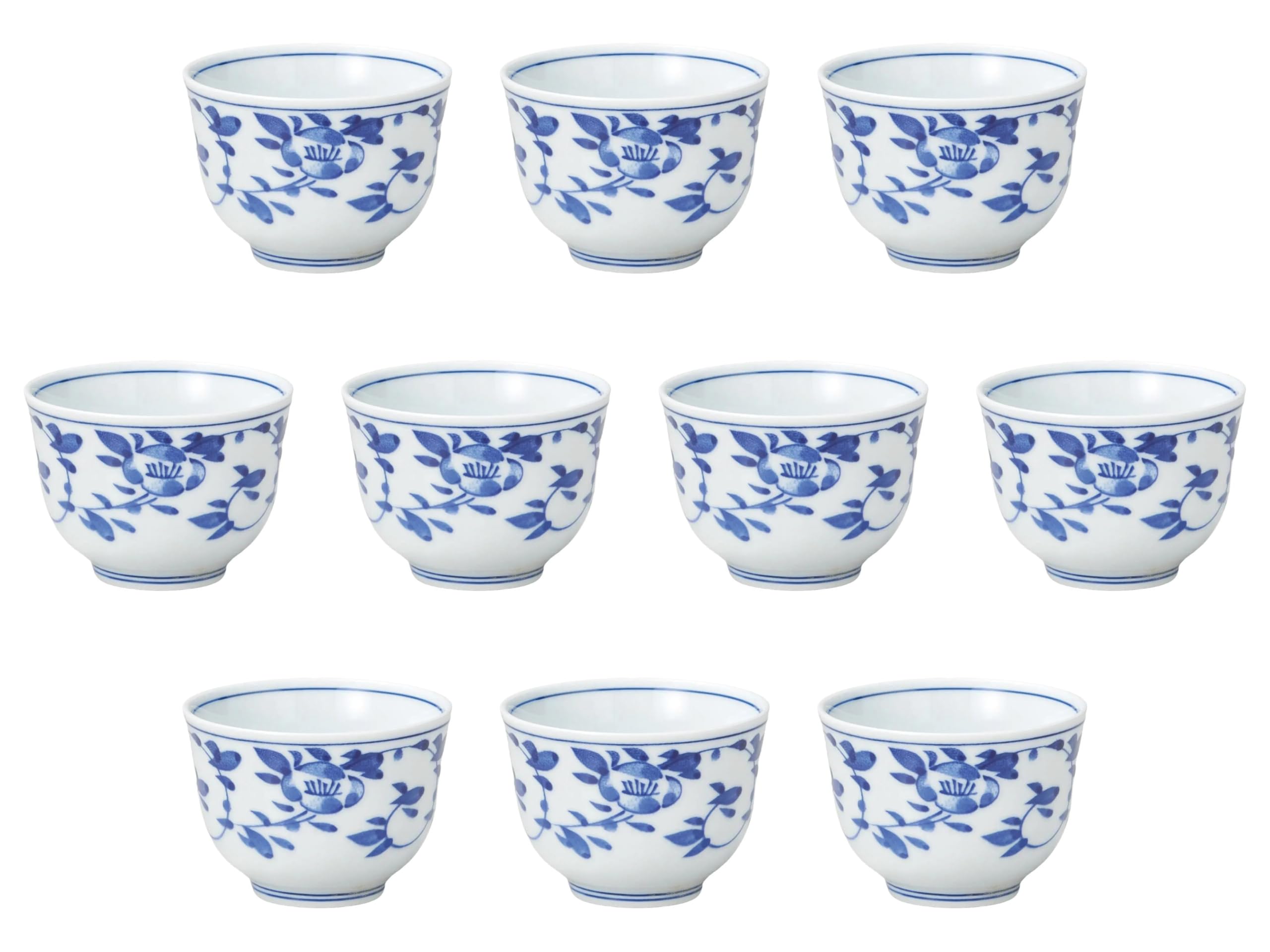 10個セット 花唐草京千茶 [ 8×5.6(160) ] 煎茶 強化磁器 セトモノホンポ(Setomonohonpo)