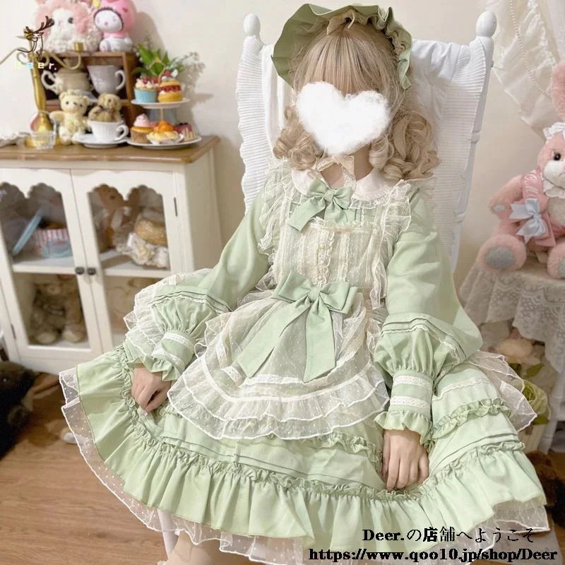 今年のロリータSALEオリジナルデザインロリータス可愛い長袖opス秋冬モデル脚魅せミニスカート ファッション レディース