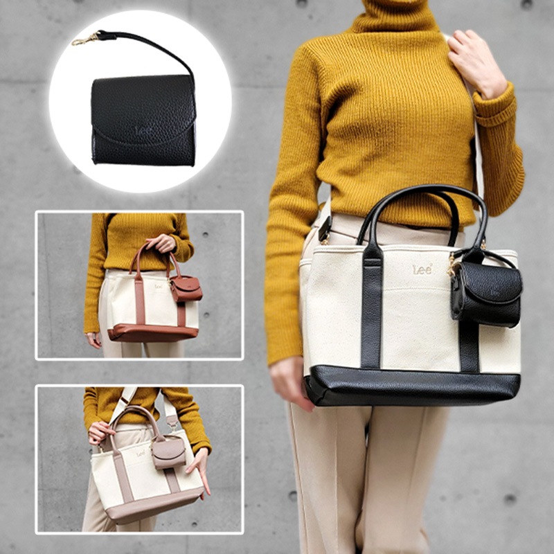 2WAY 大きめ トートバッグ ポーチ付き バッグチャーム メンズ レディース ショルダーバッグ 斜め掛け TOTE BAG ショルダートート 手提げ スクエア ブラック ベージュ ブラウン ギフト