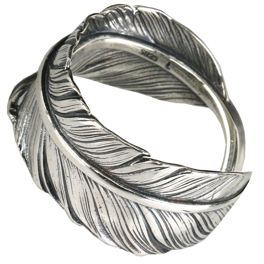 925 繊細な作りのフェザーリング [rs152]