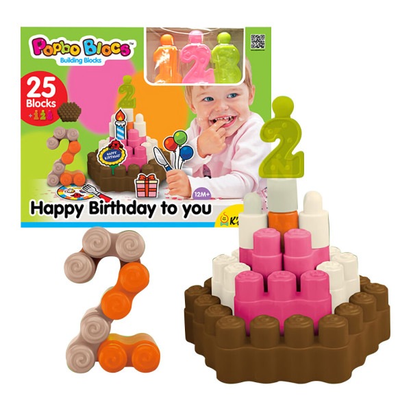 123 誕生日ケーキ ポッポ ソフトブロック おもちゃ/ケースキッズ