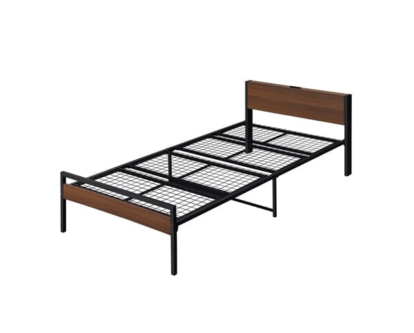 アイリスオーヤマ 宮付きウッドパイプベッドS WPB-S ブラック(シングル)