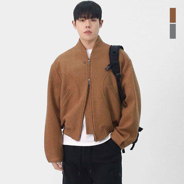 メンズ ウール50 アーティスティック カーブライン ショート ブルゾン ウールジャケット SMOR072