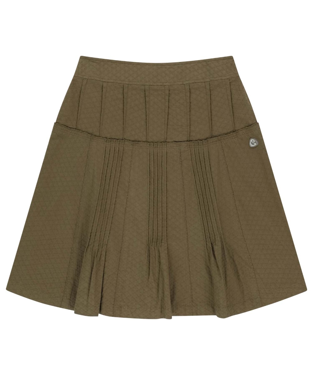 【COYSEIO】 FLOWER PINTUCK SKIRT : BROWN