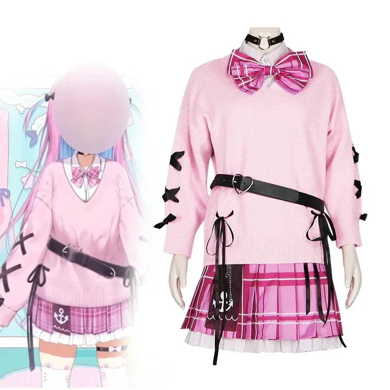 限定発売 独自の設計 にじさんじ 湊あくあ(本物) ホロライブ卒業生 Vtuber　可愛い 学生服　湊あくあの洋服　セーラー服　舞台衣装　小柄　ワンピース　礼服　ロリータ服　ハロウィン　クリス