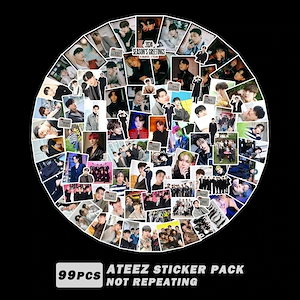 ATEEZ 99枚セット ステッカー 2024 SEASONS GREETINGS 防水シール 写真 手帳 ラベル プレゼント