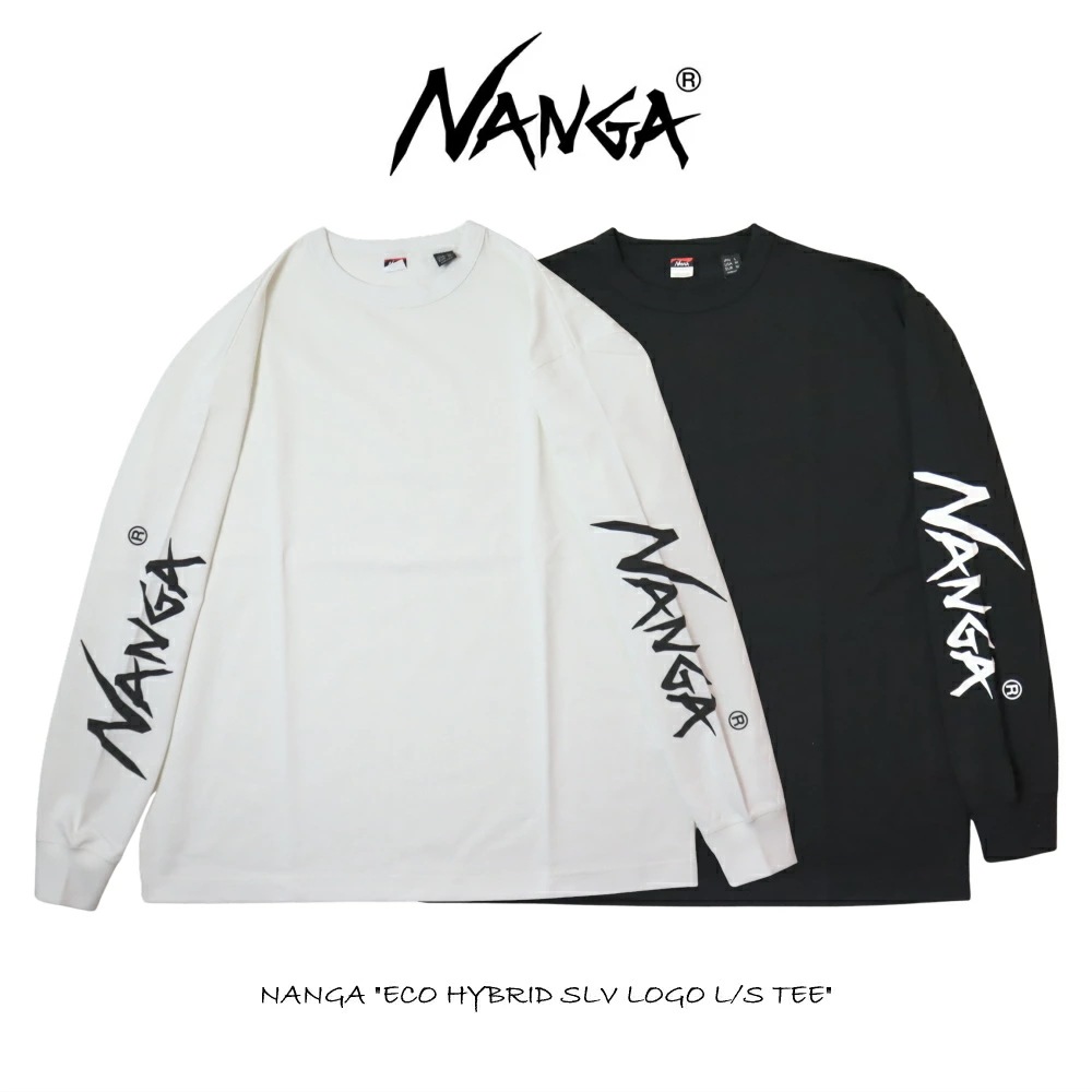 エコハイブリッド スリーブ ロゴ ロングスリーブティー N2500-1L030A ブラック ホワイト