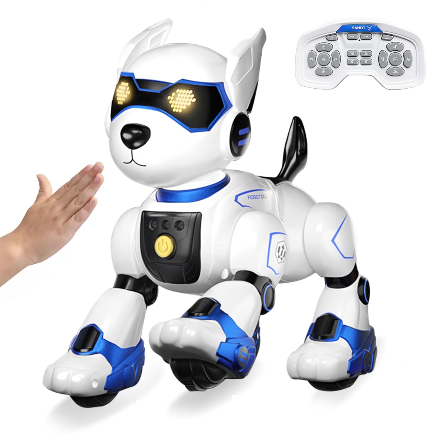 ロボット犬 おもちゃ【2024年新登場】多機能ロボット犬 音声認識 簡単英語おしゃべり コミュニケーションロボット 動物の声真似 音声制御 手振り制御 タッチモード プログラム機能 歩く/ダンス/ソン