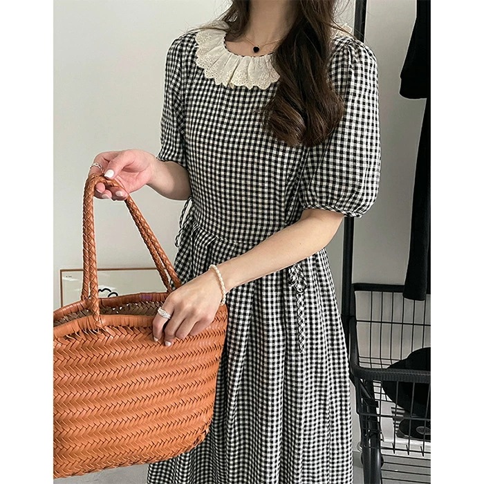 トップスシャツブラウスパーティドレス ス 半袖 きれいめ かわいい チェック柄 ロングワンピ おしゃれ 黒 着痩せ ロングス レース フォーマル レディース ロング 大きいサイズ
