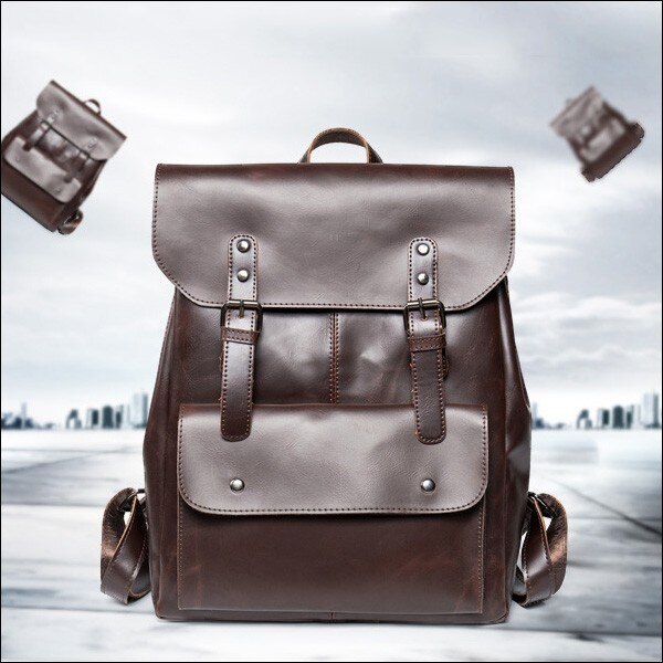 リュックサック ビジネス PU肩掛け メンズ 軽量 レザー 男女兼用