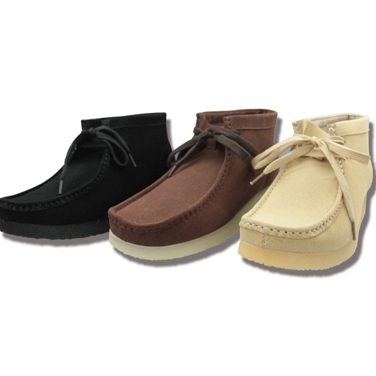 モカシンブーツ メンズ レディース 秋冬 紐付き ハイカット 合皮 BULLET JAM シンプル 黒 男性用 女性用