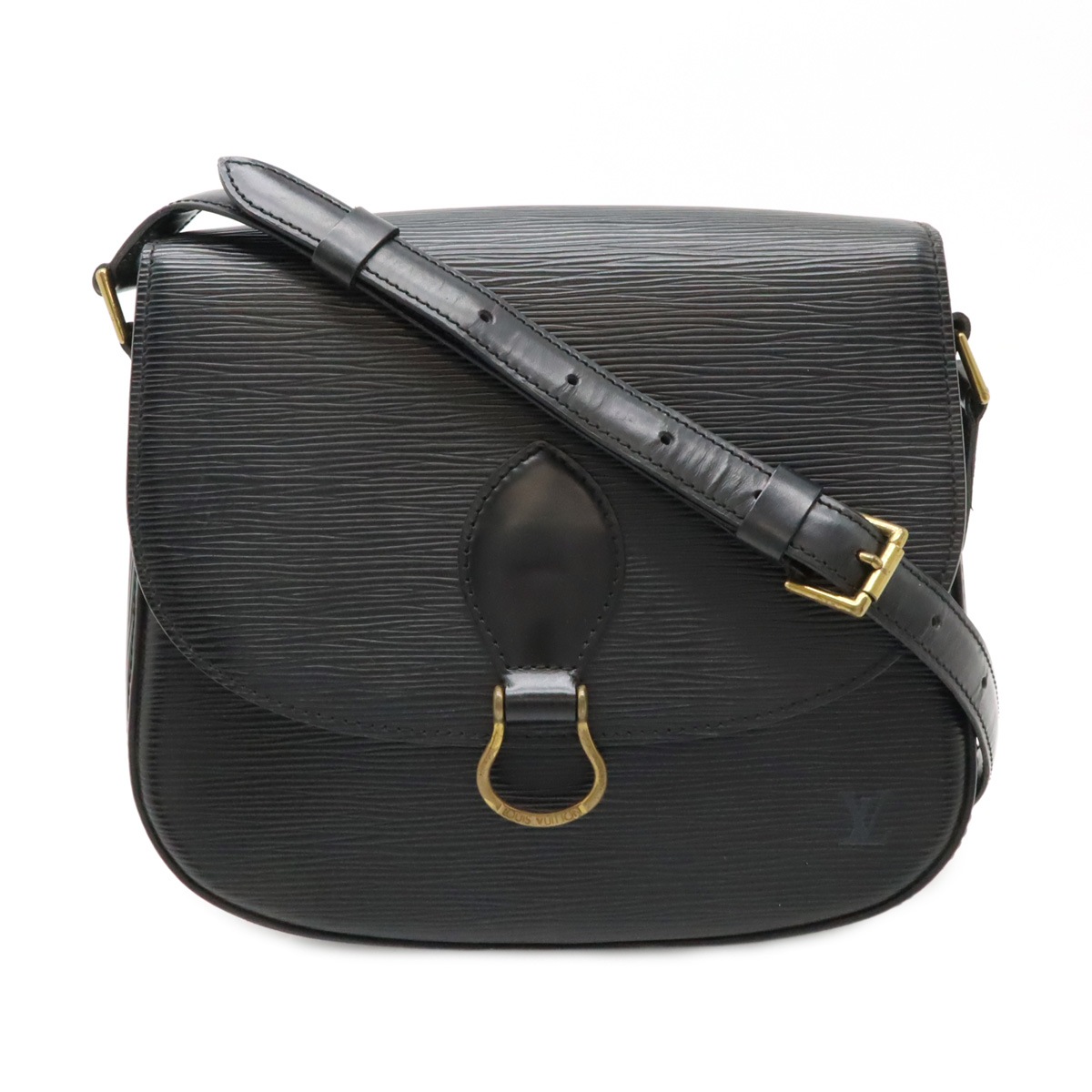 エピ サンクルー ショルダーバッグ ポシェット 斜め掛け レザー ノワール 黒 ブラック ゴールド金具 M5219