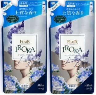 まとめ買い IROKA イロカ 店舗限定 ピュアムスクとアンバーを贅沢に配合 ルーセントフリージアの香り 柔軟剤 480ml×2個