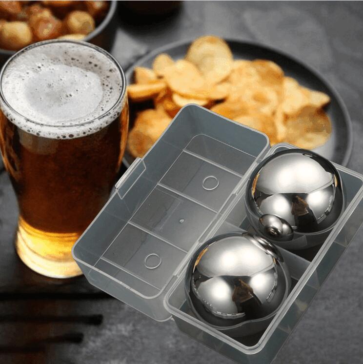 【2個セット】急速冷却 ステンレス製氷球ウォッカ・ウィスキー用 シルバーカラー父親ギフトに最適 4,860円