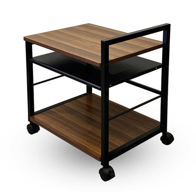 レメックスジャパン　デスクの下に収納可能 プリンターワゴン デスクワゴン(W48.5×D37×H53cm)(床から天板までの高さ：約45cm) 木目 REMEX　RPM-PW04-WN2