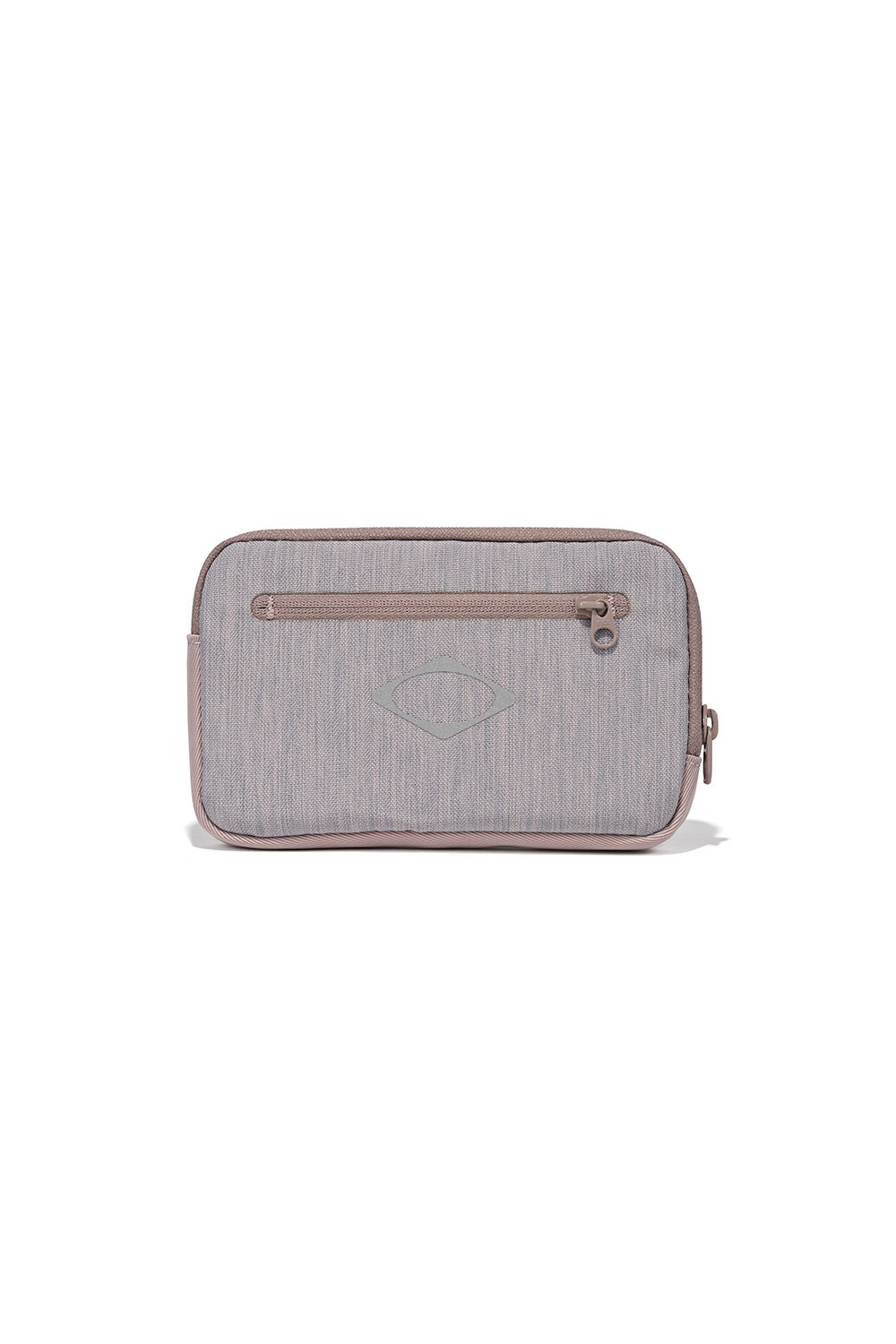 【MISCHIEF】 RHOMBUS FLAT POUCH : PINK/GREY