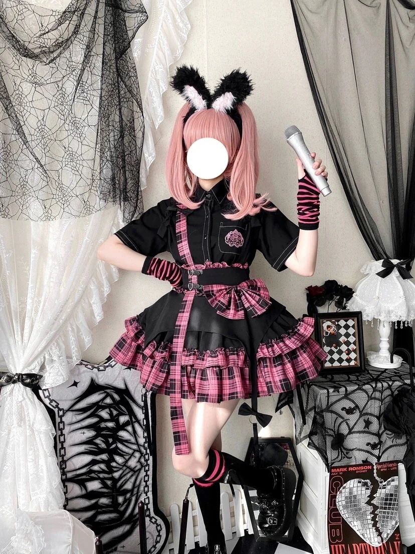 今年人気爆発中 ロリータ コスプレ 学院祭用 人气 新作 ハーフスカート SKチェック ディアボロ ガールズヒットワンピース ロリータ