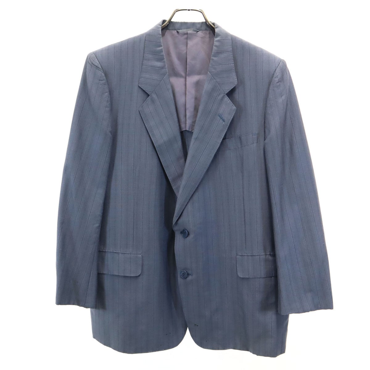 Christian Dior クリスチャンディオール 90s シルクブレンド オールド ストライプ柄 テーラードジャケット M グレー系 MONSIEUR メンズ 古着