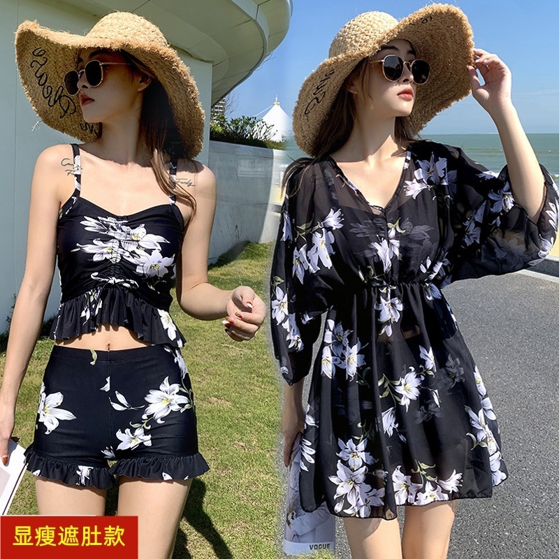 【1つ買うと10つ無料】女性のための大規模なサイズの水着脂肪 200キャッティ腹を覆いスリムに浸した温泉スプリースセットの大きな胸を集めたルーズシャツを集めます