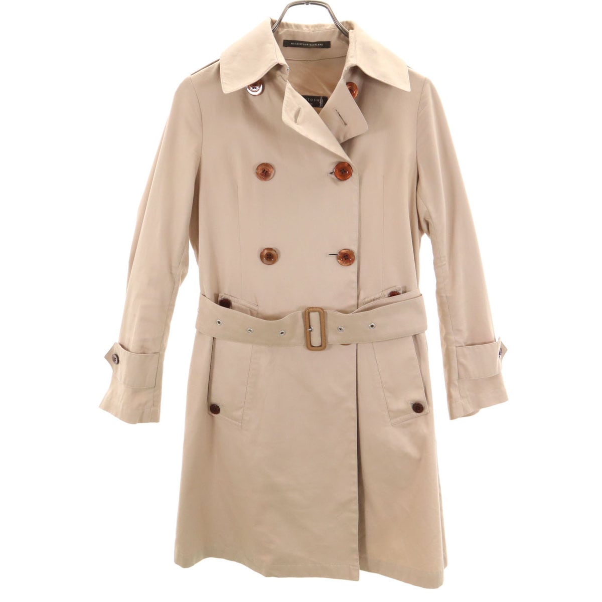 スコットランド製 トレンチコート 32 ベージュ レディース 古着