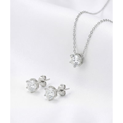 DIEUAMOUR モアッサナイト 1ストーンネックレス+イヤリングセット GRA保証 26,610円