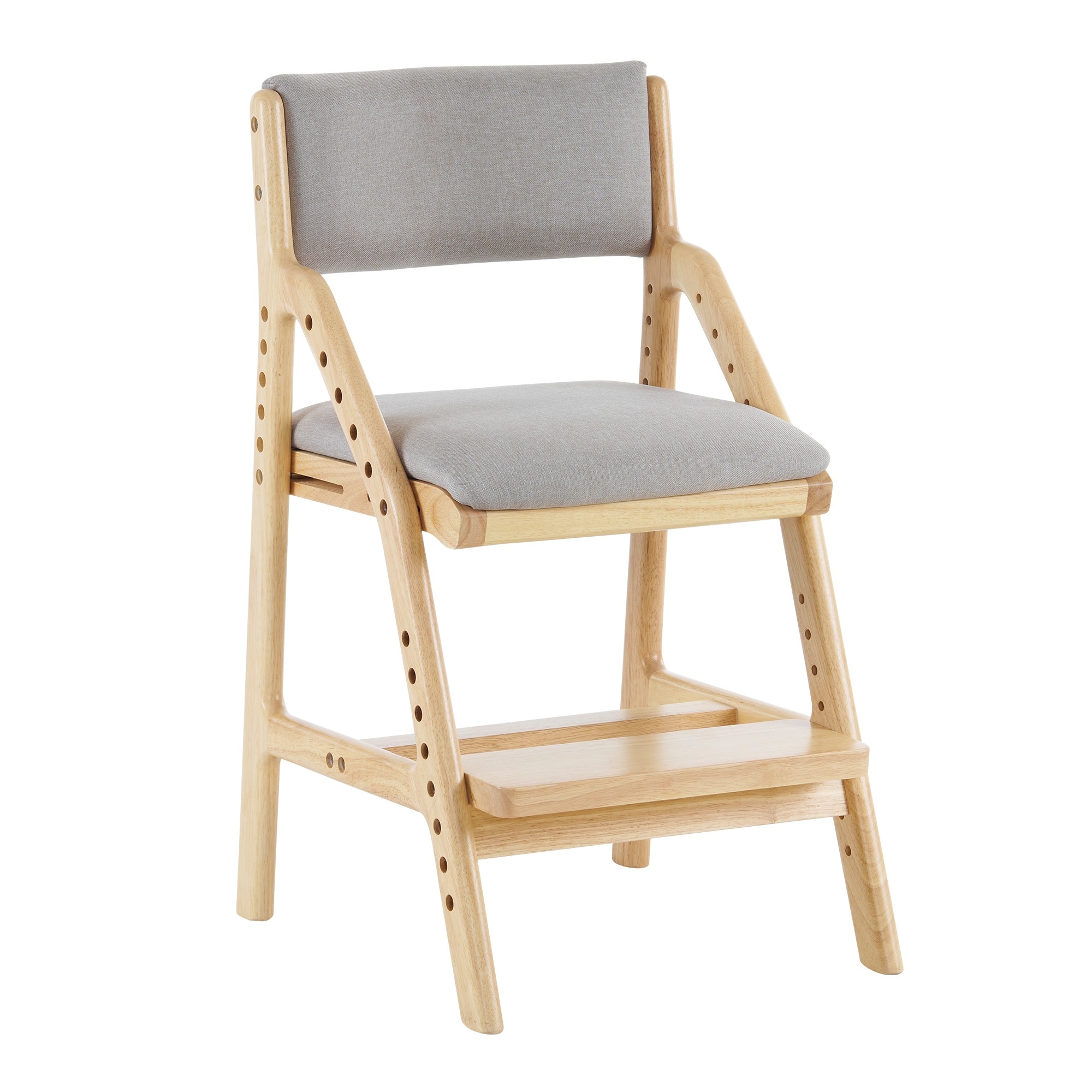 【国内発送,送.料無料】A41ライトブラウン 学習チェア 学習椅子 木製 姿勢 子供 キッズチェア ハイチェア ダイニングチェア 椅子 高さ調整 シンプル コンパクト 組立て 板座 足置き