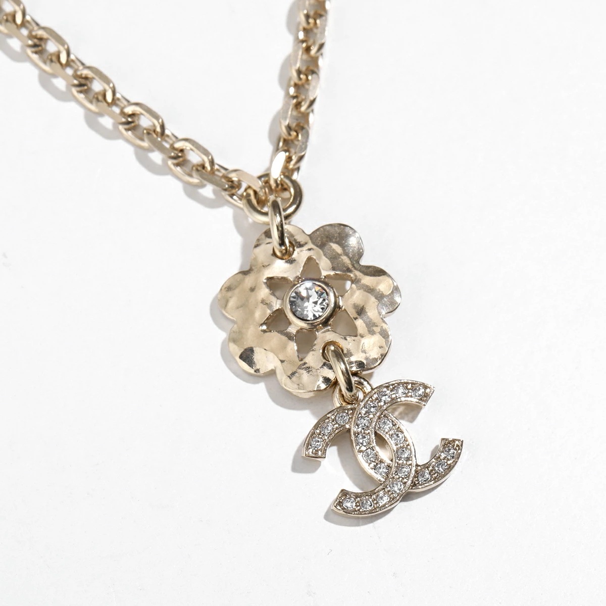 CHANEL シャネル ネックレス ABE966 B19252 レディース ラインストーン ペンダント フラワー ココマーク CCマーク NADCP
