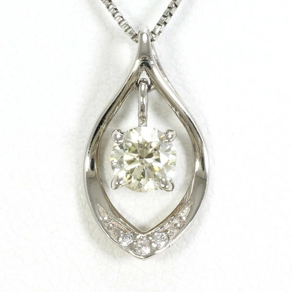 PT900 プラチナ PT850 ネックレス イエローダイヤ SI1 ダイヤ 鑑定書 中古