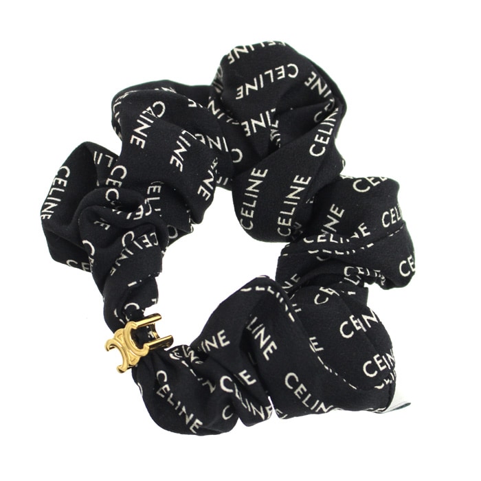 CELINE セリーヌ シルク 真鍮 レイユール ヘアアクセサリー シュシュ 46Y352SIB.35OB レディース 中古