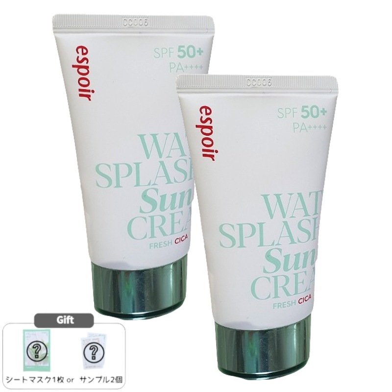 ウォータースプラッシュ サンクリーム シカ SPF50+ PA++++ 60ml×2 韓国コスメ 保湿UVケア 敏感肌用 トーンアップ