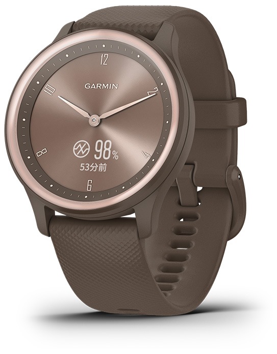 ガーミン vivomove Sport Peach Gold / Cocoa スマートウォッチ 010-02566-42