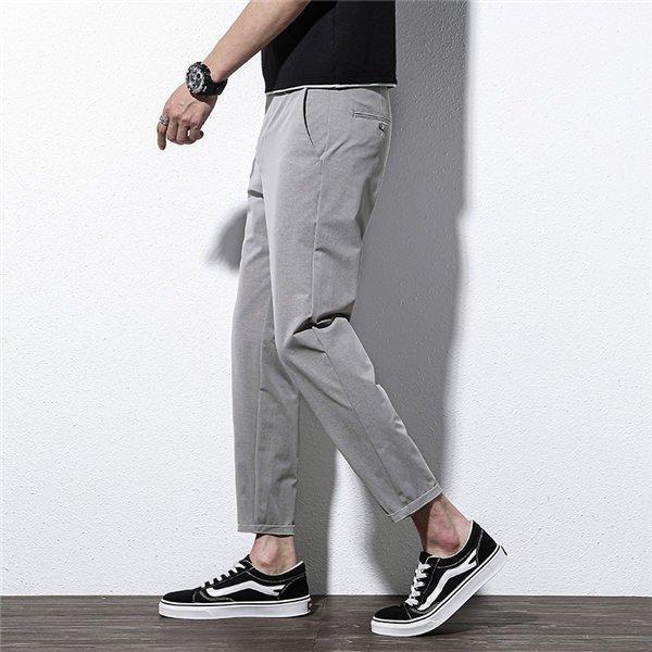 短納期 スラックス メンズ ジョーカーパンツ 九分丈 ストレッチパンツ スリムパンツ 黒パン 細身 美脚 小尻 薄手 裾上げ済み 春秋冬スラックス メンズ ジョーカーパンツ